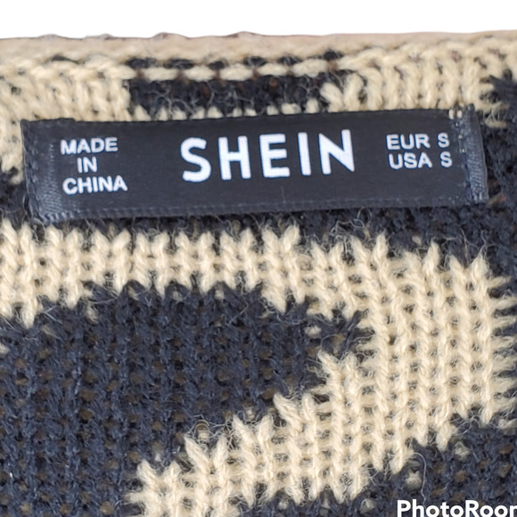 Shein Leopard Print Waterfall Front Cardigan Sz S - Picture 3 of 5